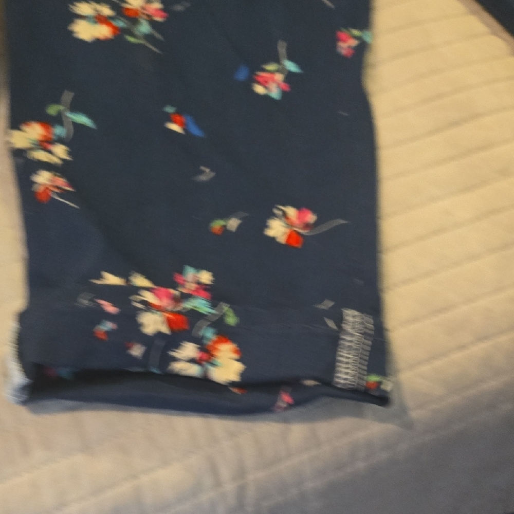 Bandolino Blue Ankle Cropped Stretch Denim Jeans with Floral Print-Size 10 - Picture 7 of 11